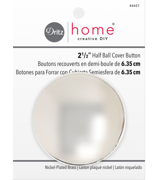 Dritz Half-Ball Cover Buttons Size 100 2-1/2 1 Pkg