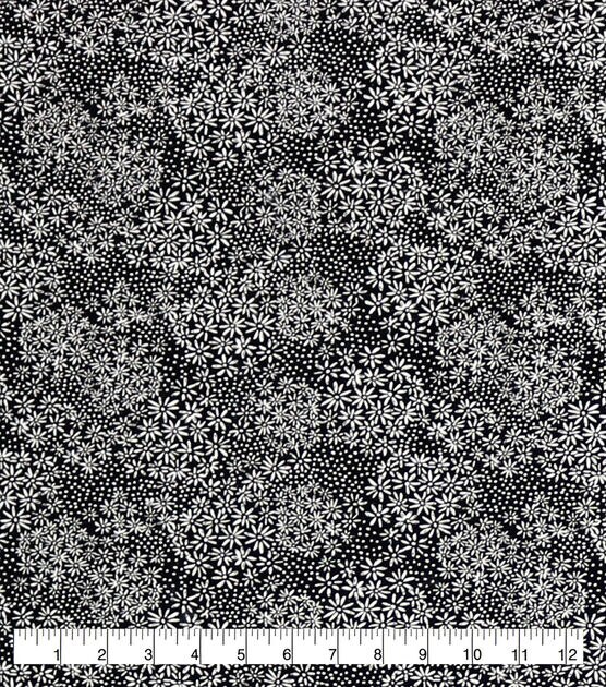 Daisy Black 108" Wide Flannel Fabric, , hi-res, image 2