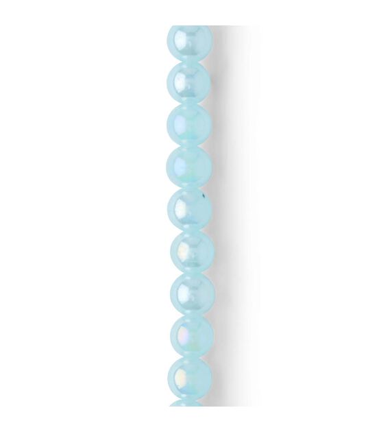 7" x 8mm Aqua Aurora Borealis Glass Bead Strand by hildie & jo, , hi-res, image 3