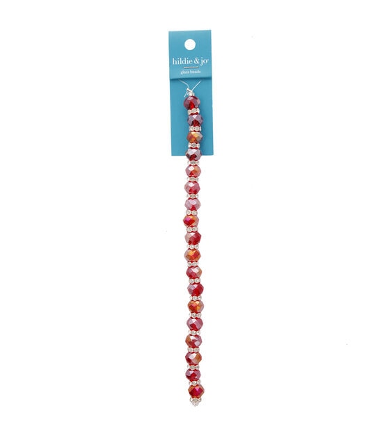 7" Red Crystal Glass Bead Strand by hildie & jo