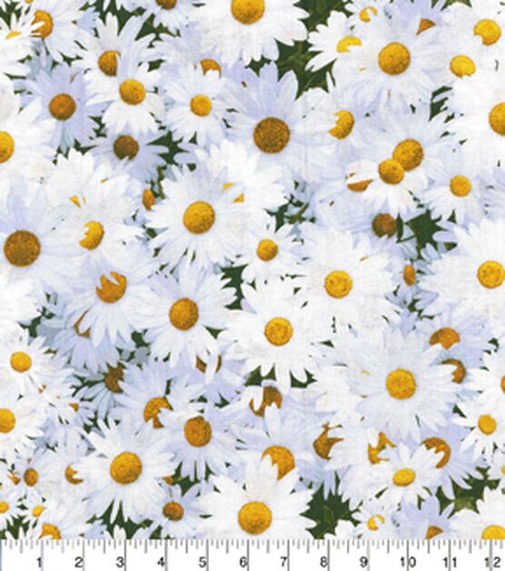 Fabric Traditions White Daisies Cotton Fabric by Keepsake Calico, , hi-res, image 2