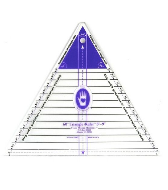 Large 60 Degree Triangle Ruler (3''-9'' Finished Side)