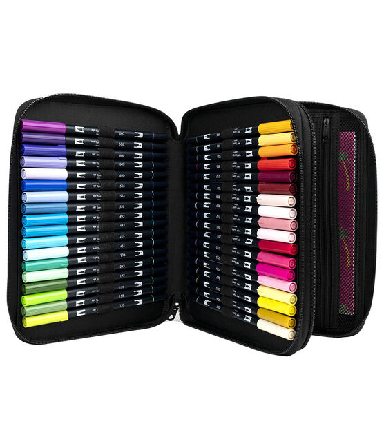 Tombow Dual Brush Pen And Oyster Zipper Marker Case 54pc, , hi-res, image 3