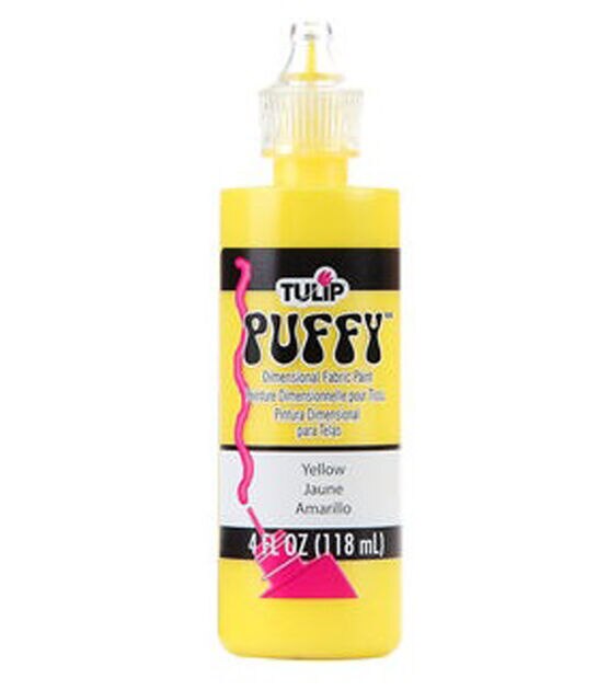 Puffy Dimensional Fabric Paint yellow, 1 1/4 oz. (pack of 12) 