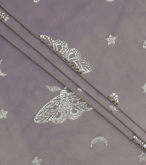 Metallic Butterflies on Purple Pure Plush Fleece Fabric, , hi-res, image 2