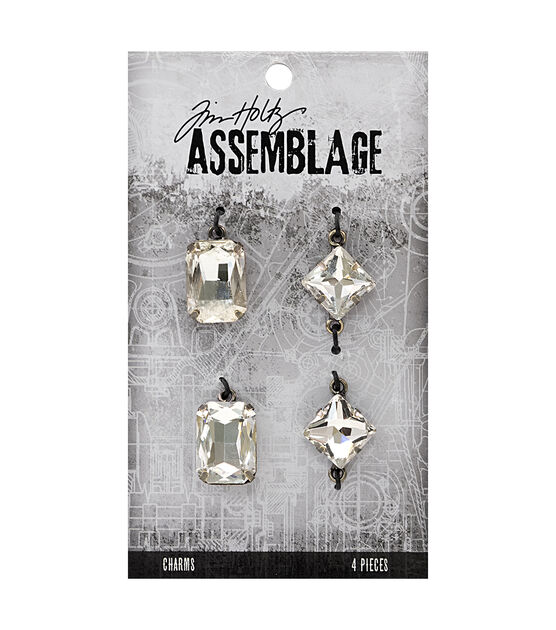 Tim Holtz Assemblage 4ct Faceted Gems Charms