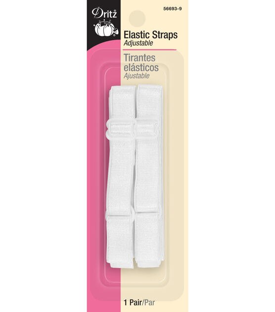 Elastic Adjustable Shoulder Straps - 1/2 X 15 1/2 - 1 Pair/Pack - White