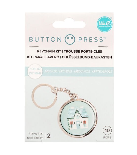 We R Makers Button Press Insert Square, Makes 32mm DIY Square Buttons,  Perfect for Backpacks, Purses, Bags, and More, Use with Favorite Fabrics