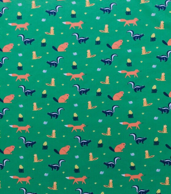 Green Spring Creatures Jersey Knit Fabric by POP!