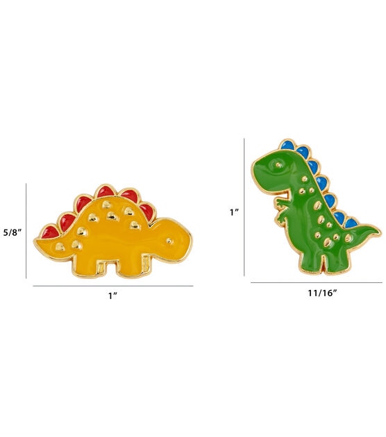 La Mode 1" Multicolor Dinosaur Shank Buttons 2ct, , hi-res, image 4