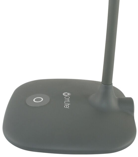 OttLite 18" Grey Adjustable Soft Touch LED Desk Lamp, , hi-res, image 3