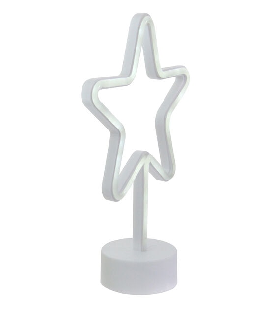 Northlight 11.5" White Star LED Neon Style Table Sign, , hi-res, image 3
