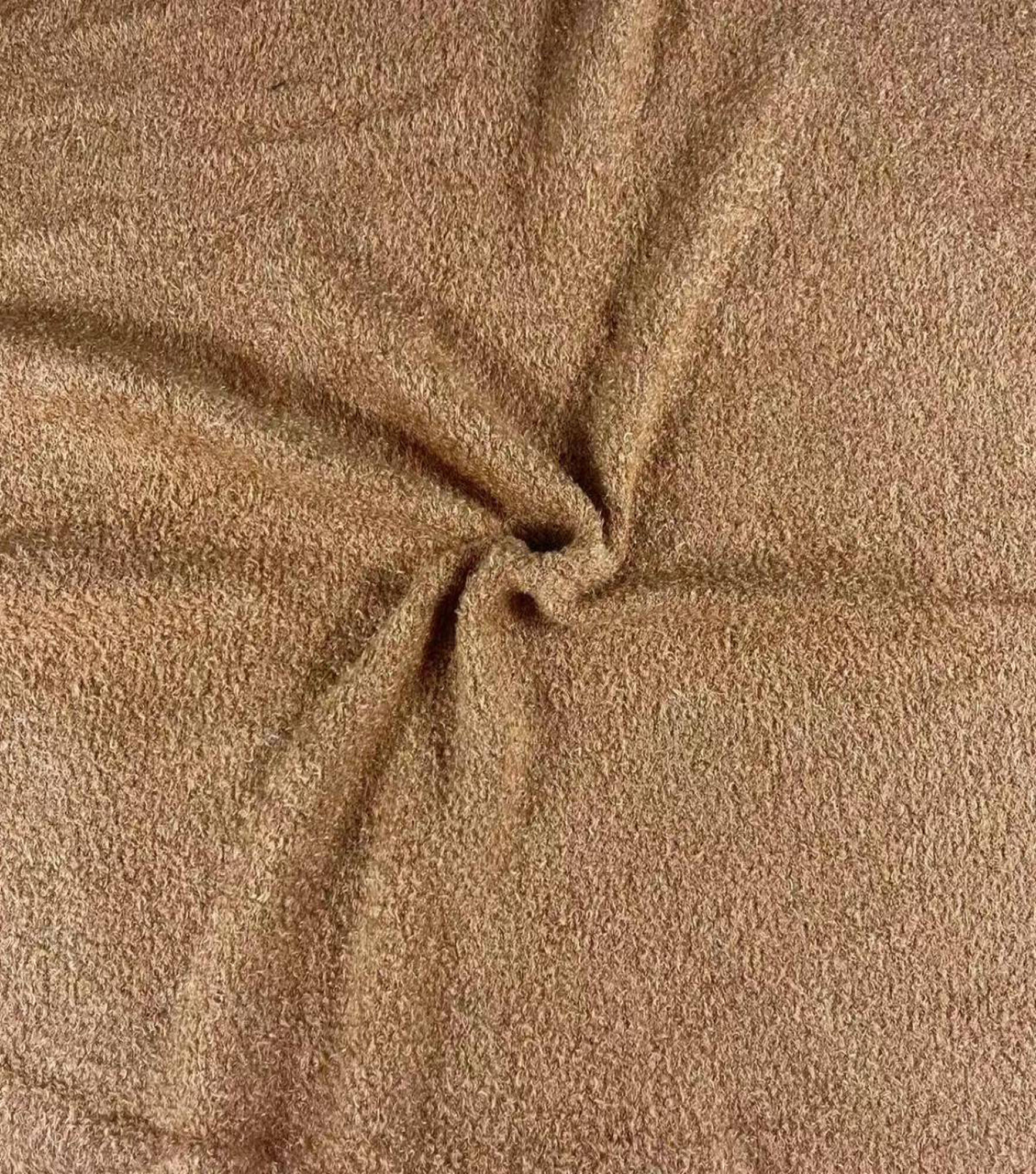 Solid Fluffy knit Fabric, Brown Dk, hi-res