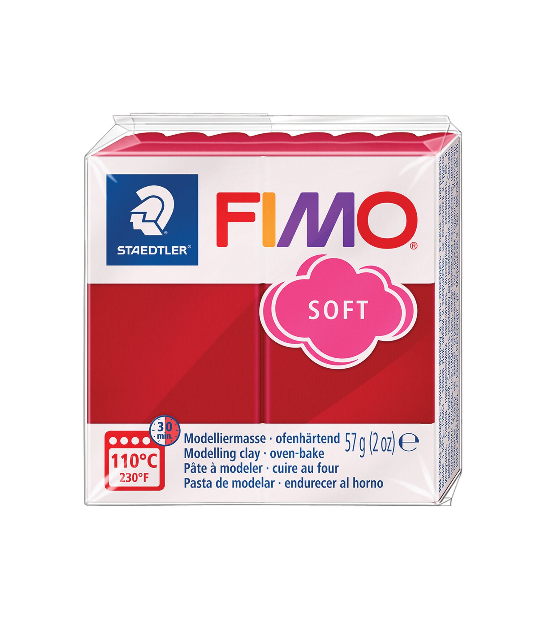 Fimo 2oz Soft Oven Bake Modeling Clay, Cherry Red, hi-res