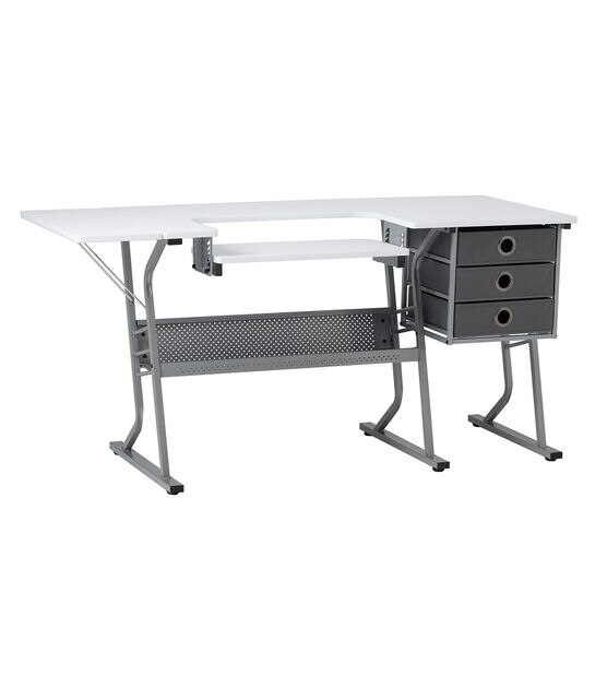 Studio Designs Eclipse Ultra Steel Sewing Machine Table Gray & White