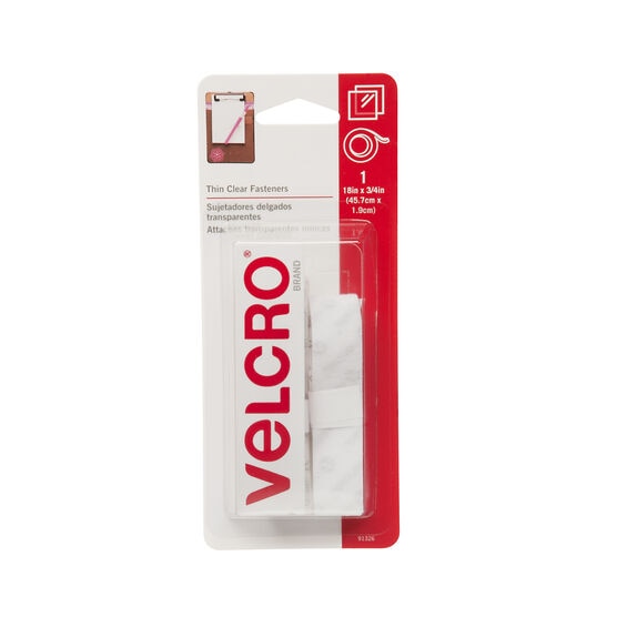 VELCRO Brand Thin Clear 18"x 3/4" Tape