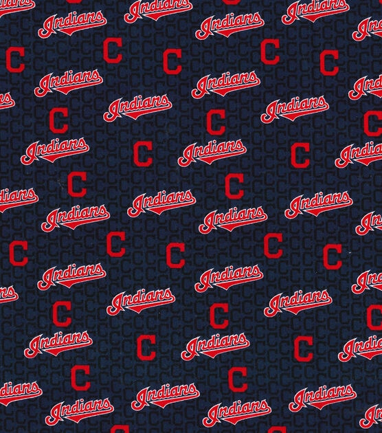Fabric Traditions Cleveland Baseball Cotton Fabric Mini Print