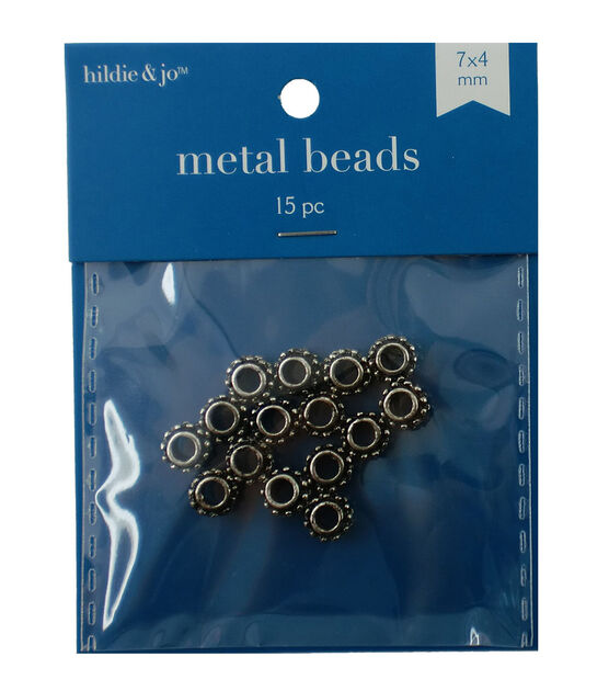 7mm Antique Silver Cast Metal Bump Spacer Beads 15pc by hildie & jo