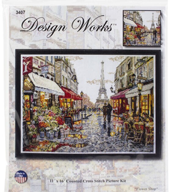 Design Works 16" x 11" Flower Shop Counted Cross Stitch Kit
