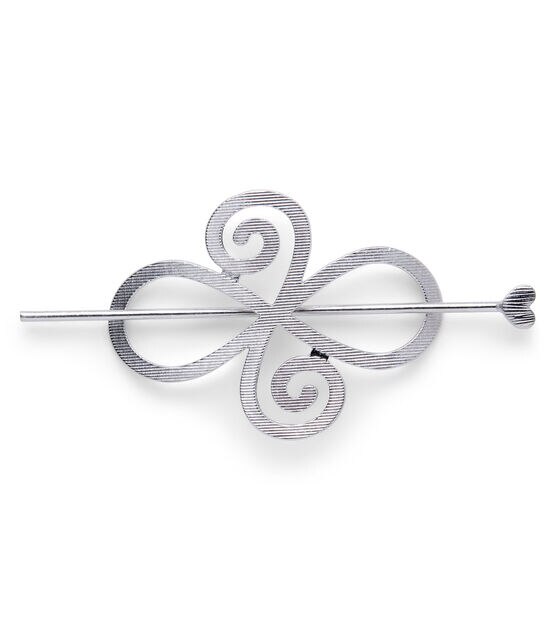 Silver Open Scroll Hairpin by hildie & jo, , hi-res, image 2