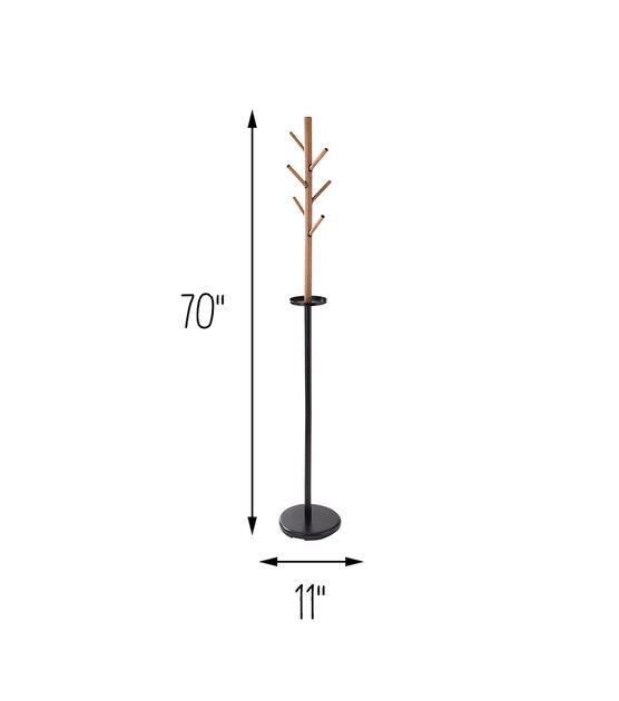 Honey Can Do 11" x 70" Freestanding Coat Rack With Accessory Tray 20lbs, , hi-res, image 9