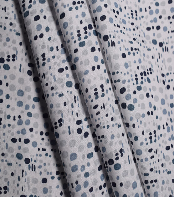 Navy Funky Dots on White Quilt Cotton Fabric by Quilter's Showcase, , hi-res, image 3