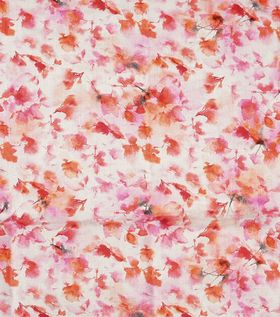 Blurred Floral & Leaves Red Packed Premium Cotton Lawn Fabric