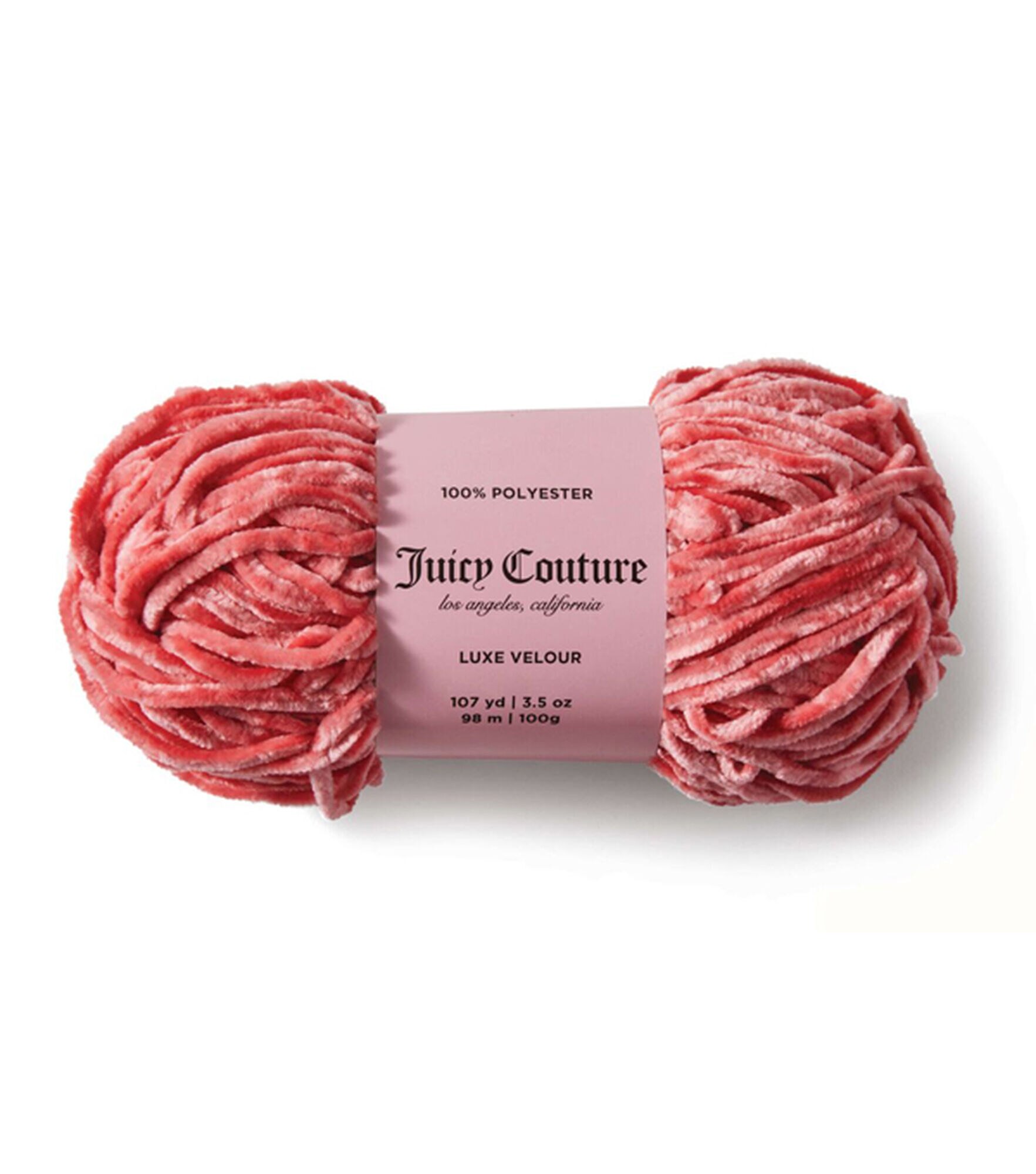 Juicy Couture Luxe Velour 107yds Bulky Polyester Yarn, Coral Haze, hi-res