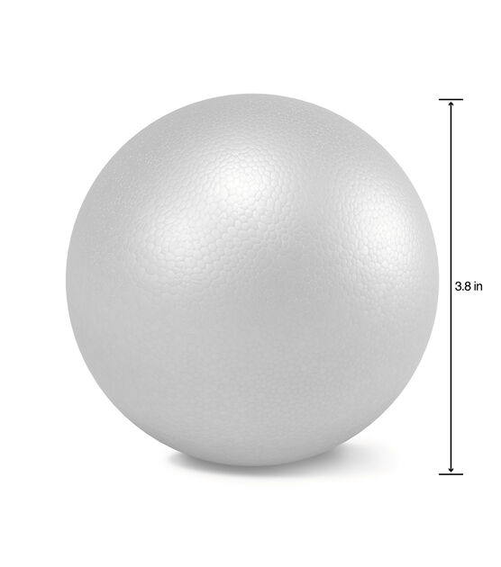 Smooth Foam 4" White Foam Ball, , hi-res, image 2