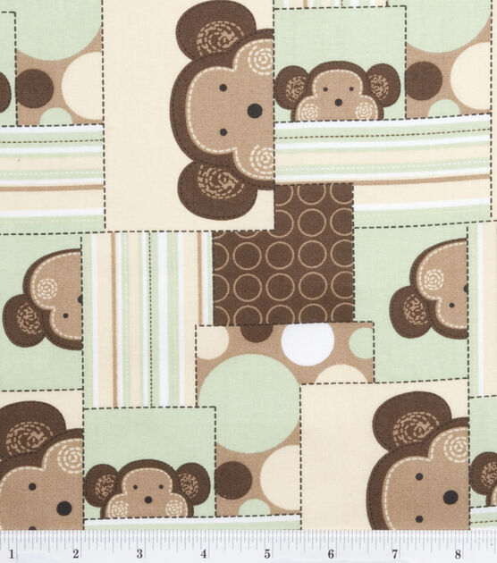 Monkey Patch Nursery Cotton Fabric