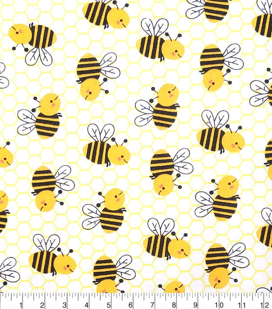 Novelty Cotton Fabric Happy Bees
