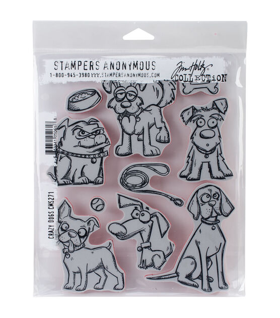 Stampers Anonymous Tim Holtz Cling Mount Stamps Crazy Dogs