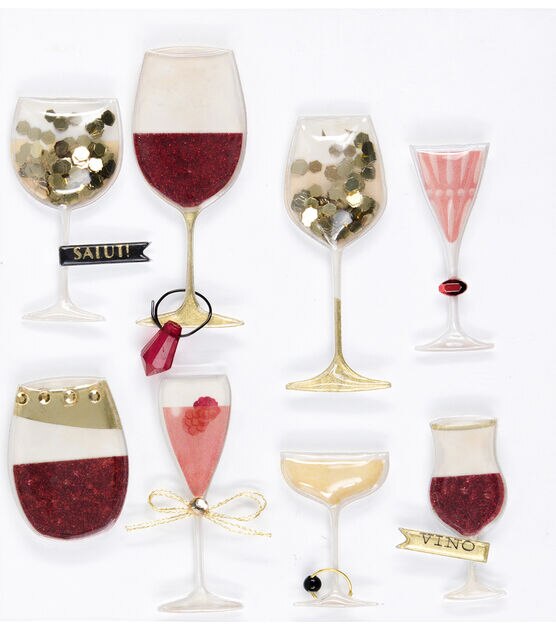 Jolee’s Boutique Domed Stickers Wine Glass