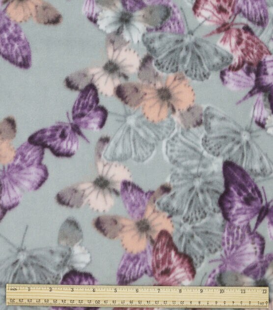 Orchid Butterflies Anti Pill Fleece Fabric, , hi-res, image 3