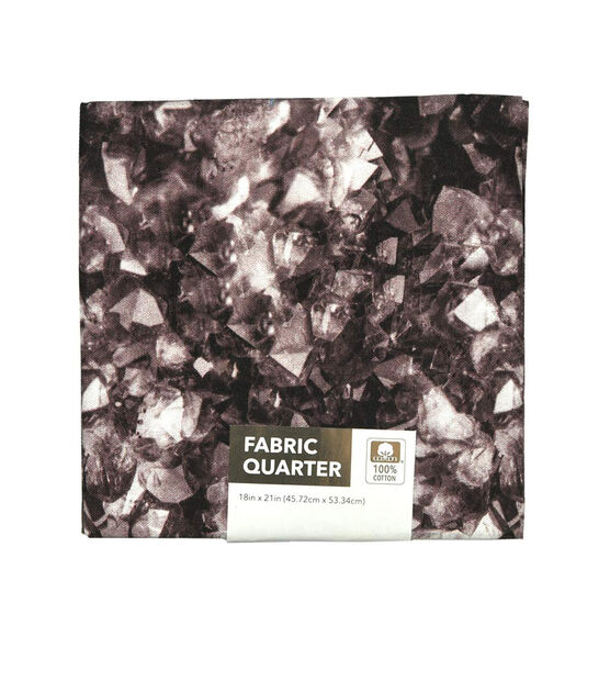 18" x 21" Geode Black Cotton Fabric Quarter 1pc by Keepsake Calico
