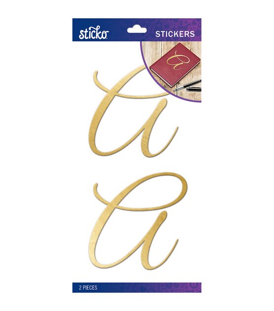 Sticko 2 pk Elegant Foil Monogram Stickers Gold
