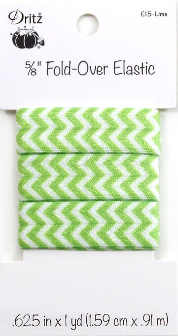 Dritz 5/8" Foldover Elastic Chevronlime 1Yd