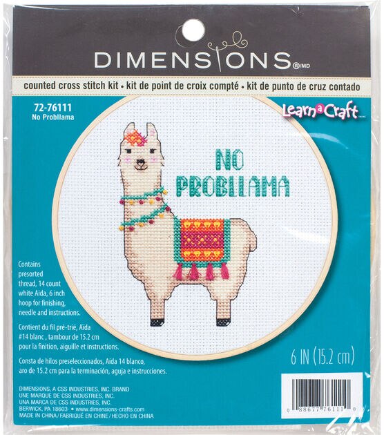 Dimensions 6" No Probllama Counted Cross Stitch Kit, , hi-res, image 2