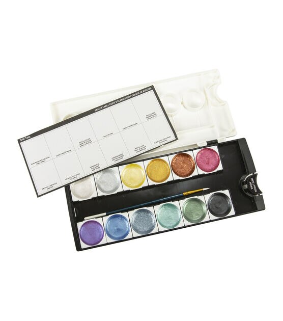 Brea Reese Watercolor Pan Paint Set 13 Pkg Metallic, , hi-res, image 2