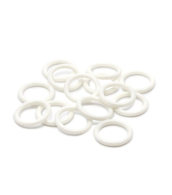 Plastic Ring, 14 mm, 2,5 mm, White, 50 pc