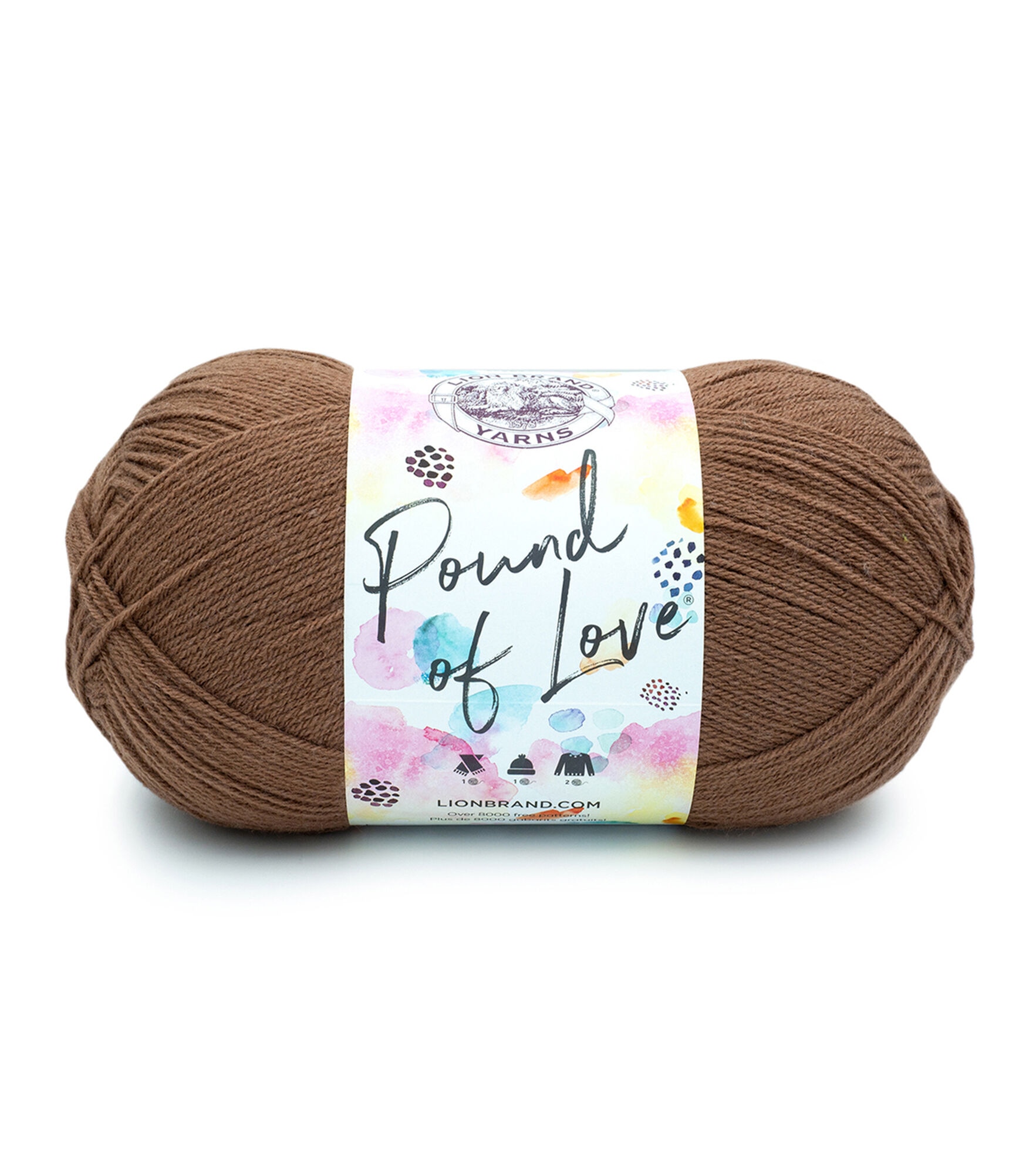 Lion Brand Pound Of Love 1020yds Worsted Acrylic Yarn, Mocha, hi-res