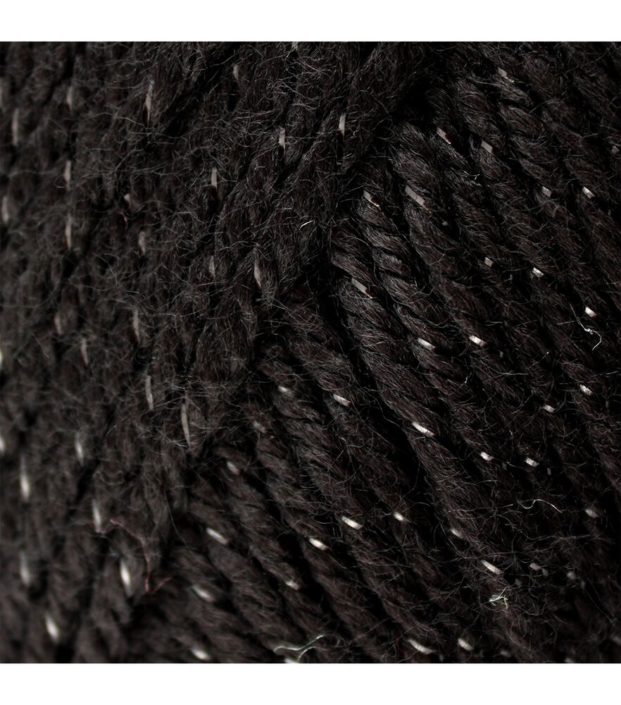 Caron Simply Soft Party 164yds Worsted Acrylic Yarn, Black, swatch, image 10