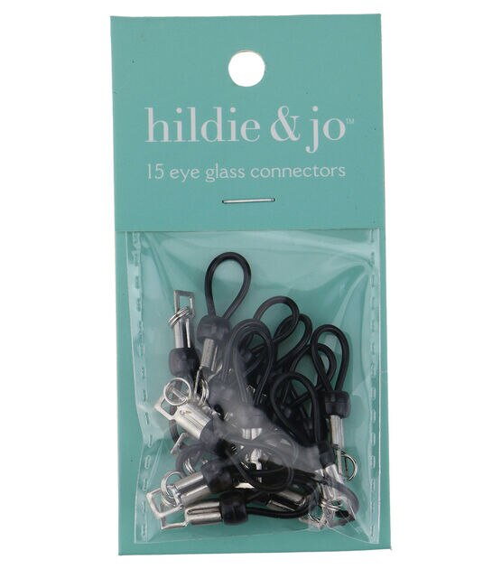 15pk Silver & Black Bead Eye Glass Connectors by hildie & jo