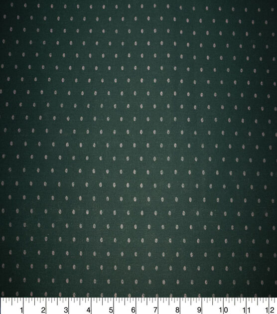 Pin Dots on Dark Green Quilt Cotton Fabric by Quilter's Showcase, , hi-res, image 1