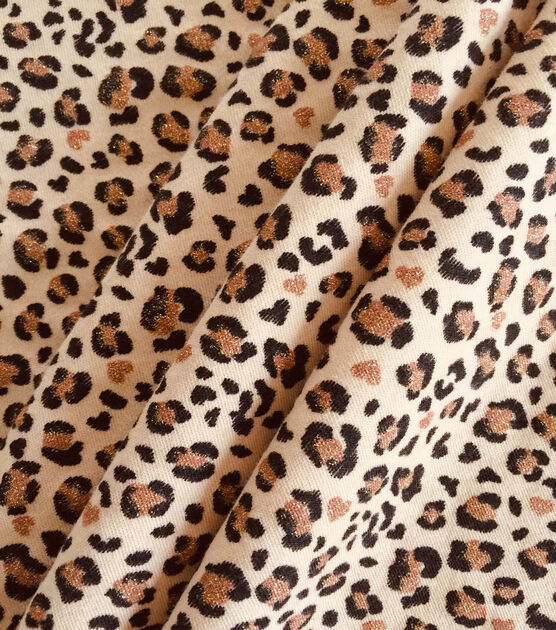 Glitter Cheetah Interlock Knit Fabric by POP!, , hi-res, image 4