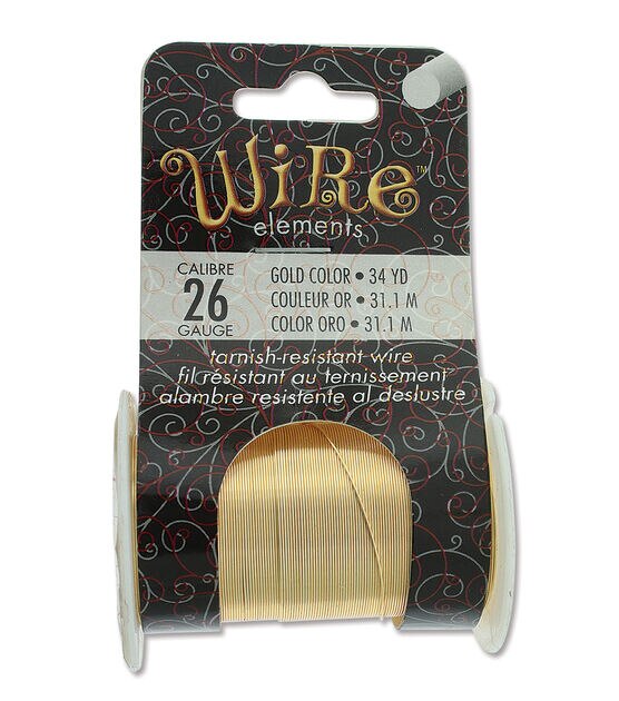 Wire Elements 26 Gauge 34yds Tarnish Resistant Wire Gold