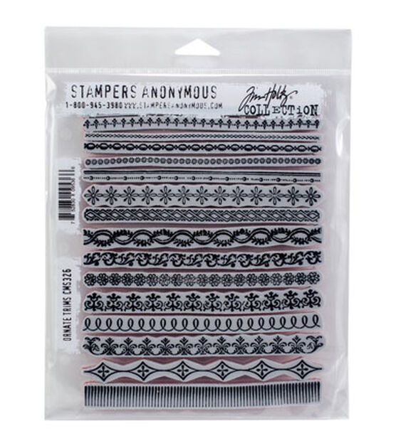 Stampers Anonymous Tim Holtz Cling Mount Rubber Stamp Ornate Trims