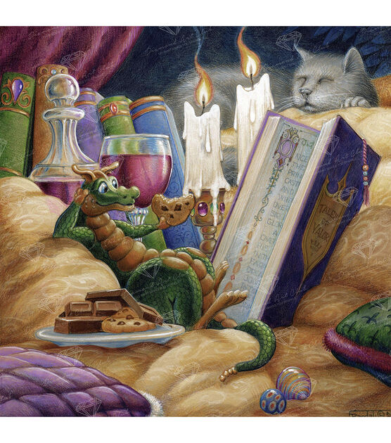 Diamond Art Club 27.5" x 27.5" Curl Up With A Good Book Painting Kit