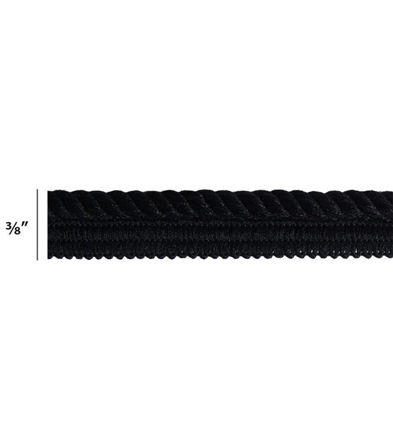 Conso 3/8in Black Cord with Lip, , hi-res, image 6