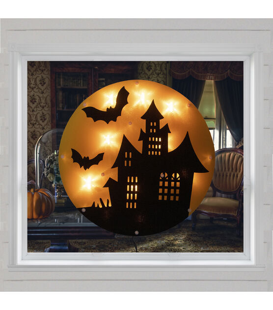 Northlight 13.75" Lighted Haunted House Halloween Window Silhouette, , hi-res, image 2